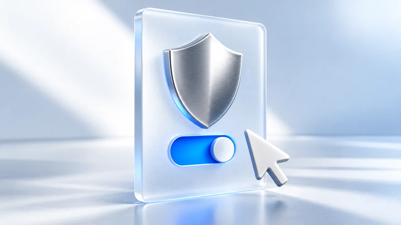 A silver shield, an enabled blue switch, and a mouse pointer represent Accessibility permission.